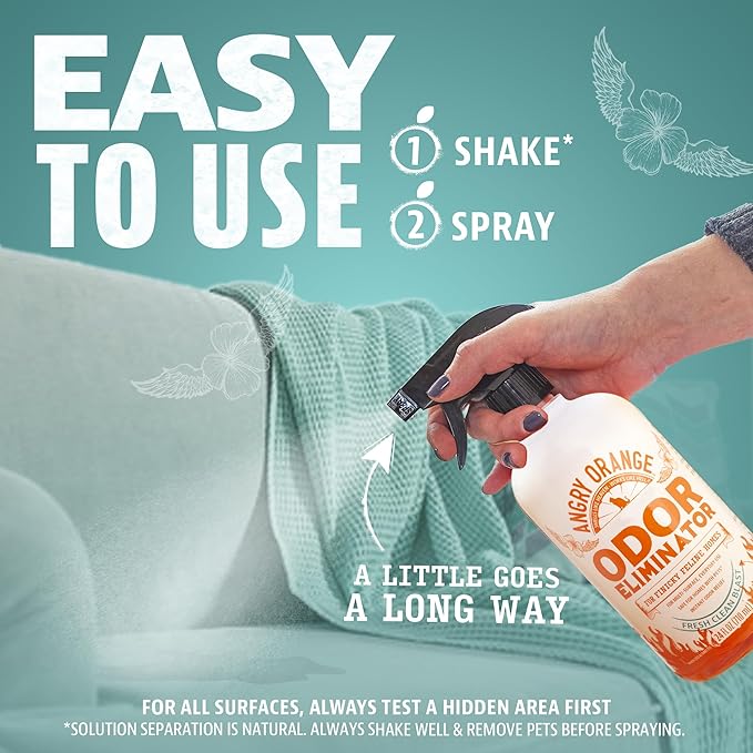 ANGRY ORANGE Dual Scent Pet Odor Eliminator – Citrus & Fresh Spray for Dog and Cat Urine, Carpet Stains, and Strong Smells