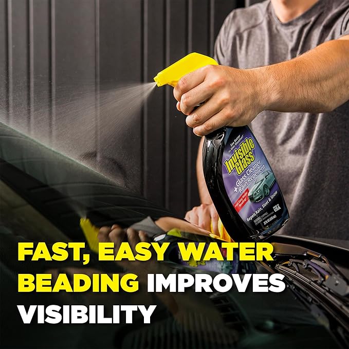 Invisible Glass 92184-6PK Glass Cleaner + Rain Repellent 2-in-1 Windshield and Window Spray, Cleans Auto Glass, Repels Rain, Sleet, Snow, Improves Wet Weather Visibility – 22 fl oz (Pack of 6)