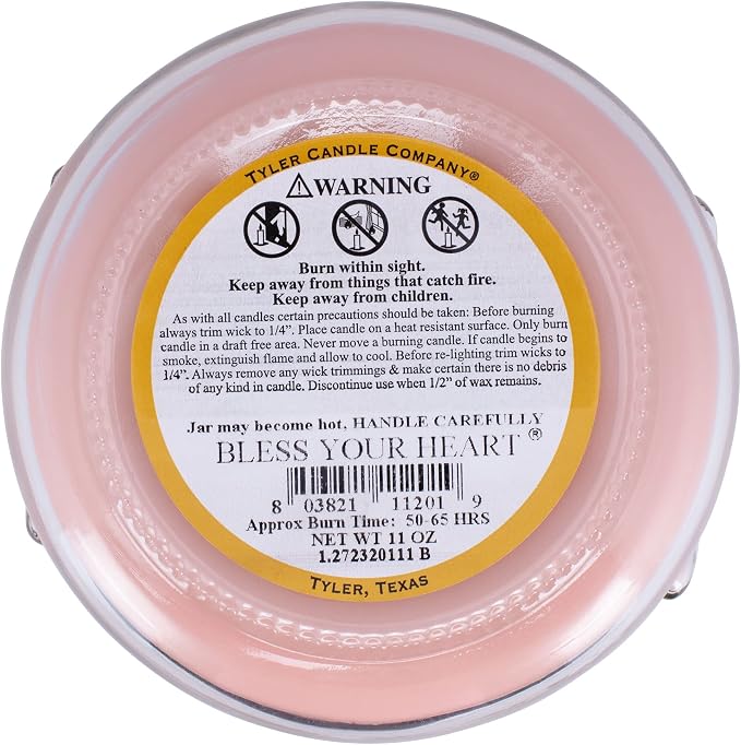 Tyler Pastel Peach 2-Wick 11 Ounce Glass Aromatherapy Scented Jar Candle Pack of 2, Bless Your Heart