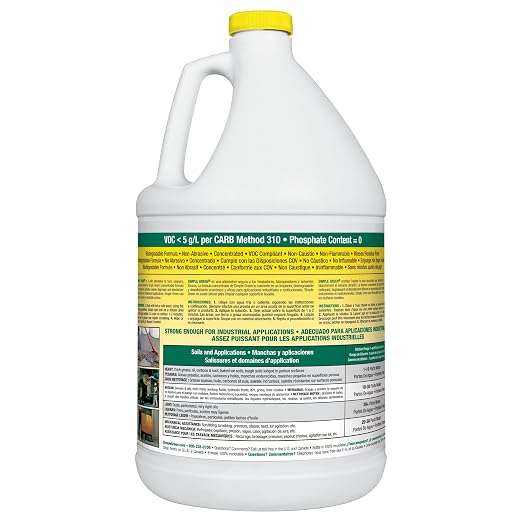 Simple Green 73434010 14010 Industrial Cleaner & Degreaser, Concentrated, Lemon, 1 gal Bottle & Zep Heavy-Duty Citrus Degreaser Refill - 1 Gallon - ZUCIT128 - Professional Strength Cleaner
