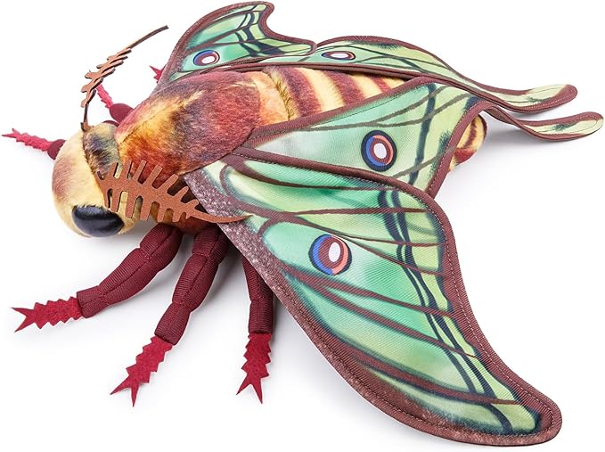Spanish Moon Moth Plush Toy - Realistic Spanish Moon Moth Stuffed Animals 16in, Lifelike Big Moths Plushie Model Toys, Unique Plushs Gift Collection for Kids
