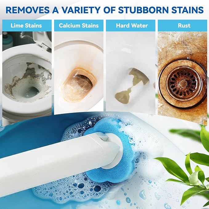 120 Count Disposable Toilet Brush Refills,Toilet Cleaner Refill Pads Disposable Toilet Cleaning System Prefilled Cleaning Fluid Sponge Heads for Toilet Bowl, Sink & Bathtub Cleaning