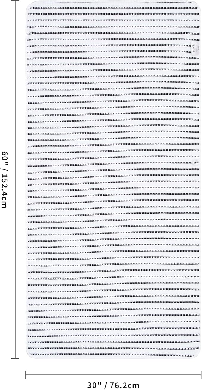 POLYTE 430 GSM Microfiber Oversize Quick Dry Lint Free Bath Towel, 60 x 30 in, 4 Pack (Waffle Weave)