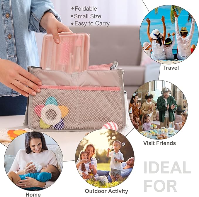 6 in 1 Bottle Cleaning Brush Set with Silicone Bottle Brush, Nipple Brush, Straw Brush, Soap Dispenser, Drying Rack for Baby Bottle and Water Bottle, Space Saving Baby Essentials for Home and Travel