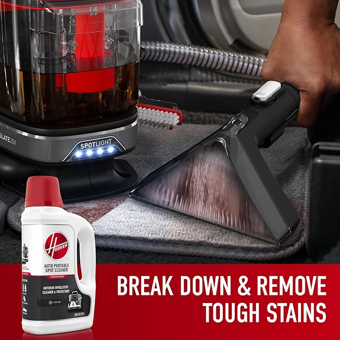 Hoover ONEPWR CleanSlate Cordless Portable Carpet & Upholstery Spot Cleaner Machine, Stain Remover, Auto and Car Detailer, BH14000V + 64 oz Auto Portable Solution, Fresh Scent, AH31718