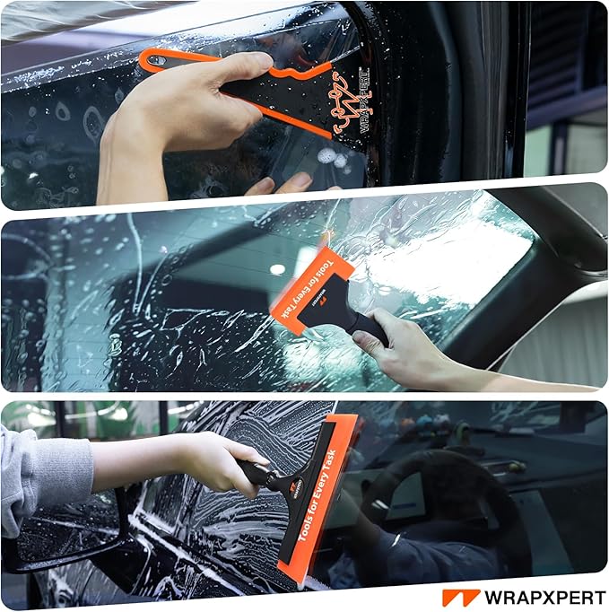 WRAPXPERT Window Tint Tools Kit, 3-Step Professional Window Tint Squeegee Set for Windshield & Rear Glass Tinting, Squeegee for Car Window Film Installation, Fast Water Removal and Bubble-Free Finish