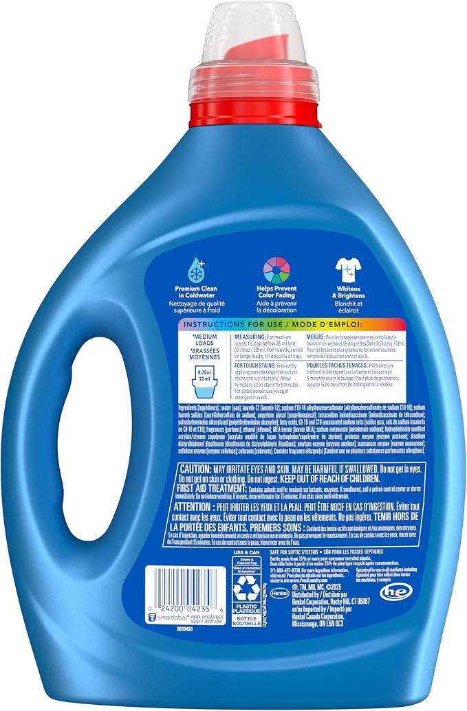 Persil Original Everyday Clean Liquid Laundry Detergent, 82.5 Fl Oz, 110 Loads, Ultra Concentrated, Deep Clean & Care for Colors & Whites, Laundry Soap for All Water Temperatures, HE Safe