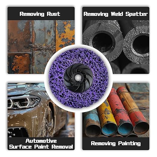 12 Pack, 4.5" x 5/8"-11 Strip Disc, Grinding Disc for Angle Grinder, Industrial Abrasive Wheel for Clean and Remove Paint Coating Rust Welds Oxidation