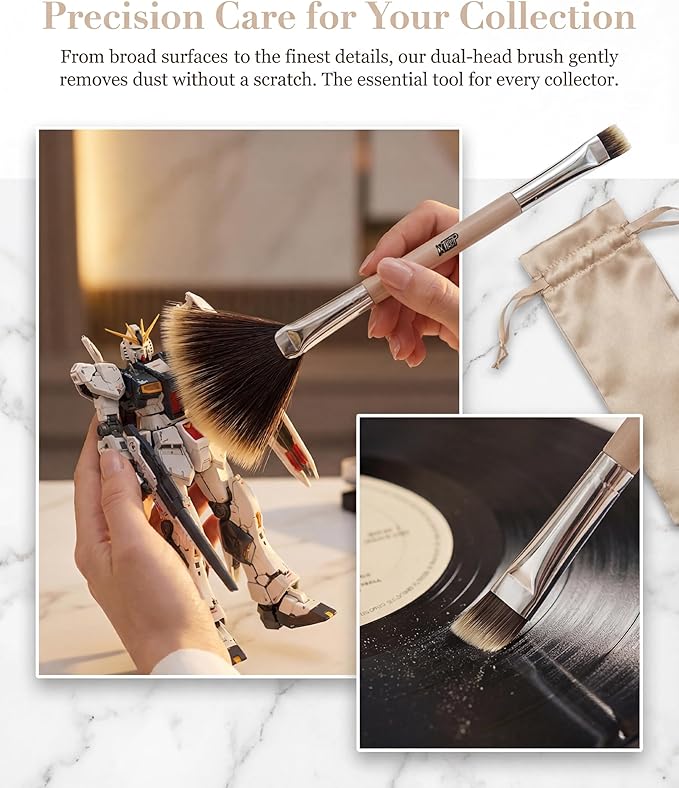 Anti-Static Double Head Cleaning Brush - Soft PBT Bristle Precision Cleaner for Models,Dolls & Delicate Collectibles and Intricate Items-1pcs
