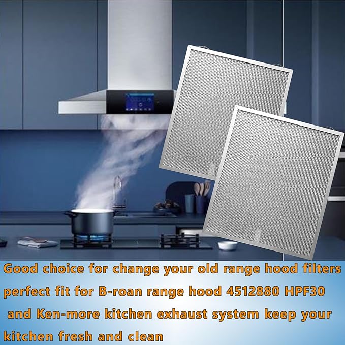 2Pack S99010430-002 Range Hood Grease Filters Compatible With B-roan N-utone HPF30 4512880 and Ken-more Rnge Hood Filter Replacement by Size 13 7/8" X 15 3/4" X 3/8"