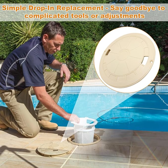 SuperDi SPX1070C10 Tan Cover Replacement for Hayward Automatic Skimmers Replace SP1070, SP1071, and SP10712S Pool Skimmer Cover