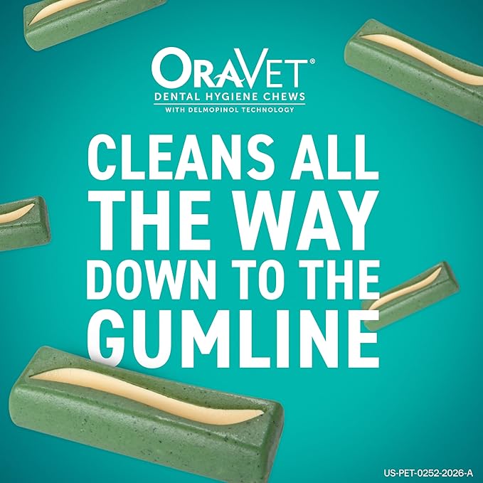OraVet Dental Hygiene Chews for Small Dogs, Oral Care with Delmopinol, Vanilla Flavor, 14 Count