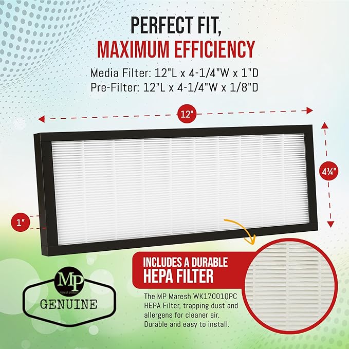MP Maresh Products WK17001QPC HEPA Filter Replacement for Oreck V35729 Air Purifier - For Dust, and Particles, Premium HEPA Filter, Durable Design, Easy to Install - White 1-Pack