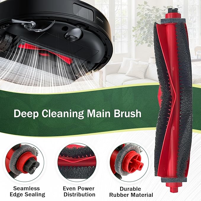 Accessory Kit Compatible with Roborock Q10 S5+ Robot Vacuum, 26-Pack Replacement Parts with 2 Main Brushes, 4 Mop Pads, 6 Filters, 6 Dust Bags, 6 Side Brushes, 2 Cleaning Brushes