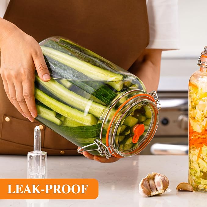 1 Gal Fermentation Kit, Jars, Weights & Airlocks, 2 Pack | Perfect for Sauerkraut, Kimchi, Kombucha and Pickles
