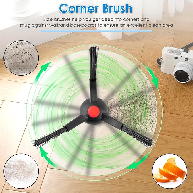 (20 Pack) Omni S1 Pro Replacement Parts Compatible with Eufy Omni S1 Pro Robot Vacuum Cleaner, Accessories Kit, 2 Rubber Roller Brushes, 2 Roller Mops, 6 Side Brushes, 5 Dust Bags, 5 HEPA Filters