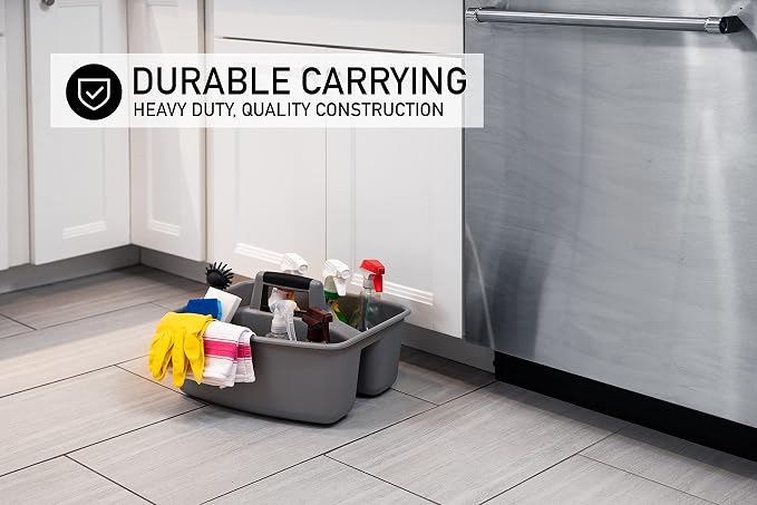 Mighty Tuff Rough and Rugged All-Purpose Cleaning Caddy, Grey/Black 2 Count (CD0170)