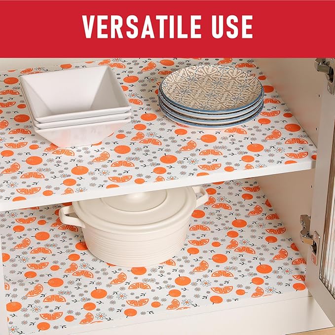 Cooyes Shelf Liners, 2-in-1 Non-Slip Fridge Mats, Absorb Excess Moisture, No-BPA Multiple Sizes for Glass Shelves, Kitchen Cabinets, Drawers (17.7 W x 24 L Inches, Dasiy-6 Pack)