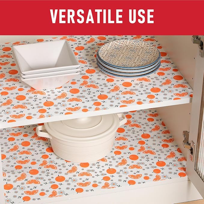 Cooyes Shelf Liners, 2-in-1 Non-Slip Fridge Mats, Absorb Excess Moisture, No-BPA Multiple Sizes for Glass Shelves, Kitchen Cabinets, Drawers (12 W x 24 L Inches, Dasiy-12 Pack)