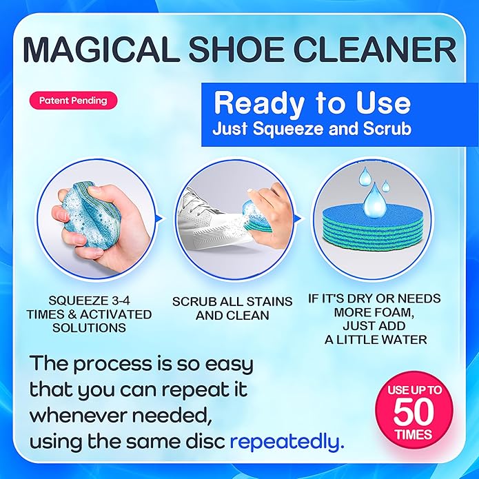 POYCHI Shoe Cleaner Kit – Portable Sneaker Soles Scrubber Rag for Leather, Suede & More
