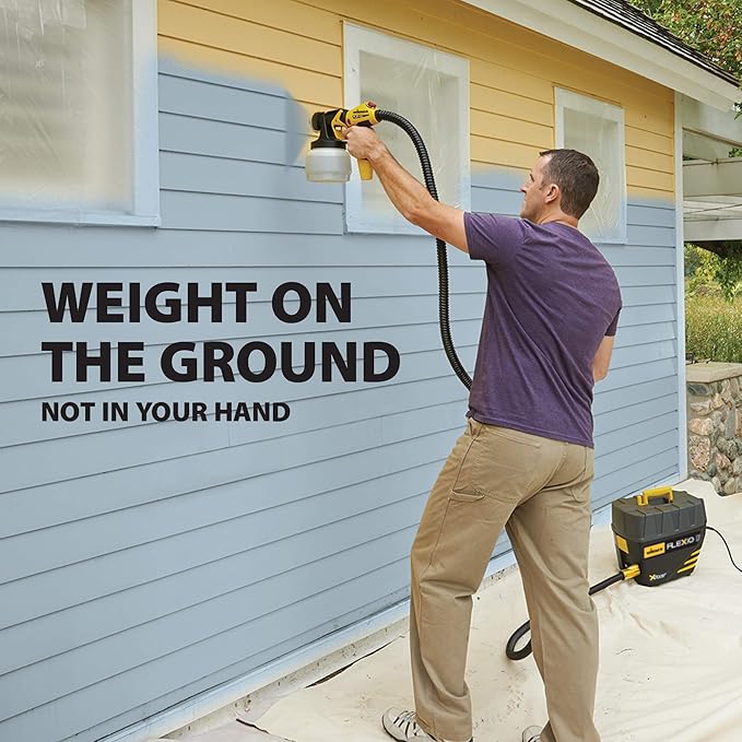 Wagner Spraytech 0529091 FLEXiO 5000 Stationary HVLP Paint & Stain Sprayer, Sprays Most Unthinned Latex, Includes 2 Nozzles, iSpray Nozzle & Detail Finish Nozzle, Complete Adjustability for All Needs