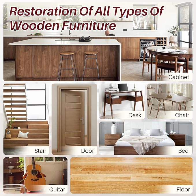 Laminate Floor Repair Kit with Heat Pen, 6 Colors Linoleum Repair Kit Floor Hard Wax Furniture Touch Up Marker Scratch Repair Restore Scratch, Crack, Stain, Hole for Wood Floor Door,Cabinet,Table.