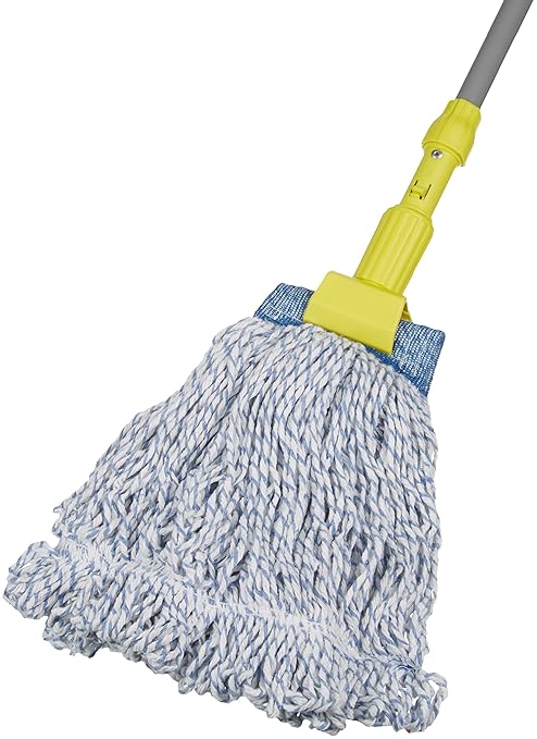 Amazon Basics Loop-End Rayon Finish Commercial String Mop Head for Floor Cleaning, 5 Inch Headband, Medium, 6-Pack