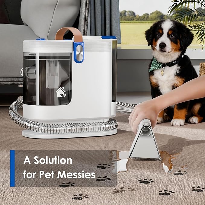 WURESE Portable Carpet & Upholstery Cleaner – 15KPa Powerful Spot Cleaner for Pet Urine, Couch, Stairs & Car Seats – Handheld Deep Cleaning Machine with Self‑Cleaning System & 2 Tools, Blue