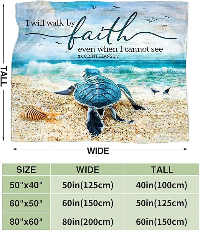 Tijuboni Sea Turtle Ocean Throw Blanket Beach Nautical Gifts for Women Men Girls Boys Kids Adults Soft Flannel Fleece Blanket for Couch Sofa Bed Home Decor 50"x60"