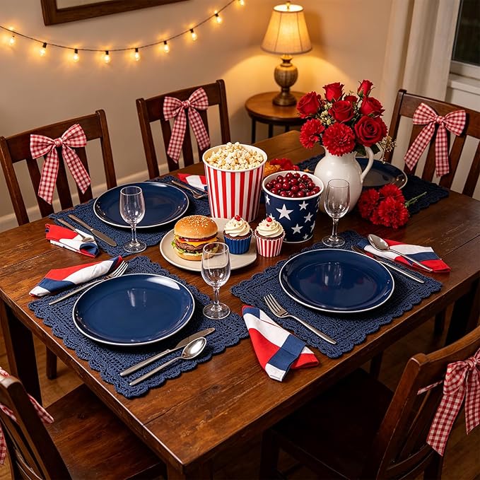 I00000 150Pcs Blue Plastic Plates,Hanukkah Plastic Plates,Navy Blue Disposable Plates with Silverware include 30 Dinner Plates10.25,30 Dessert Plates10.25,90 Silver Silverware Set for Party