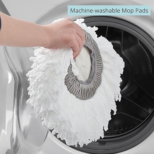 True & Tidy Clean Everywhere Spray Mop Kit Premium Floor Spray Mop Refill with Any Cleaning Solution, Includes 6 Pads (2 Microfiber, 2 Round, 2 Squeegee Pad)