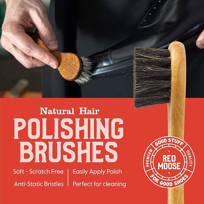 RED MOOSE Boots and Shoe Cream - Shoe Polish Kit for Leather - Shoes Shine - Made in the USA
