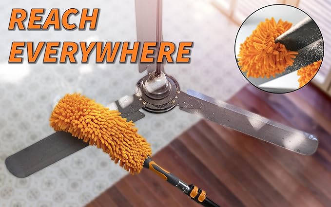 5-18 ft Long Telescopic Extension Pole // Multi-Purpose Extendable Pole with Universal Twist-on Metal Tip // Lightweight and Sturdy // Best Telescoping Pole for Painting, Dusting and Window Cleaning