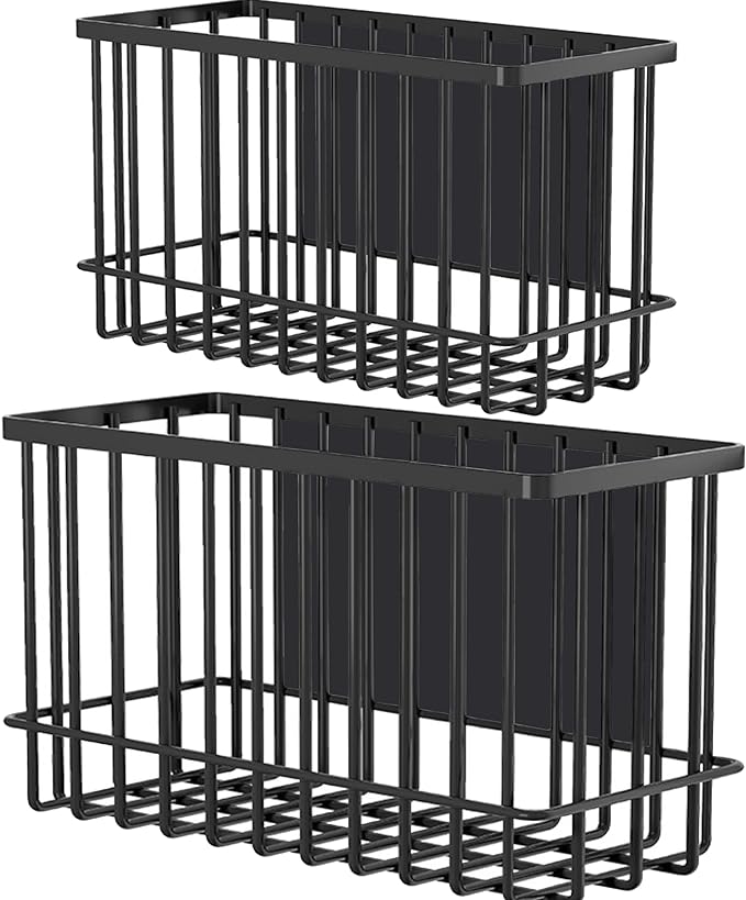 Buyyyit Laundry Room Organization & Storage Magnetic Basket Shelf Dryer Ball Lint Bin File Holder Container for Fridge & Washer