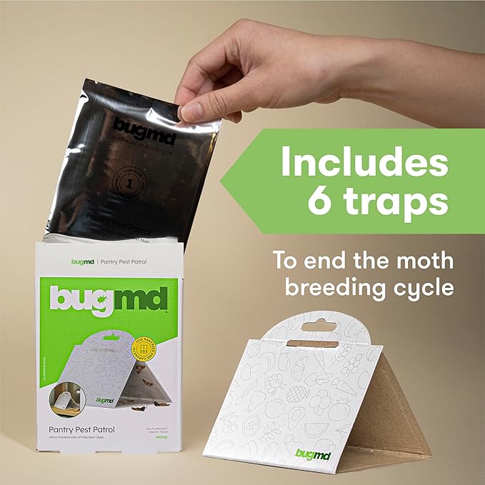 BugMD Pantry Pest Patrol Original Trap (6 Count) and Pantry Pest Patrol White Trap (6 Count)