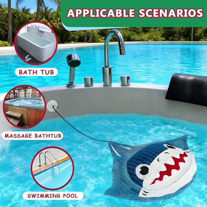 QISHENG Hot Tub Scum Absorber for Spa Cleaner, Reusable & Washable Hot Tub Cleaner/Sponge/Skimmer/Accessories for Spa & Pool Scum Oil Absorber(2 Pack, Shark)
