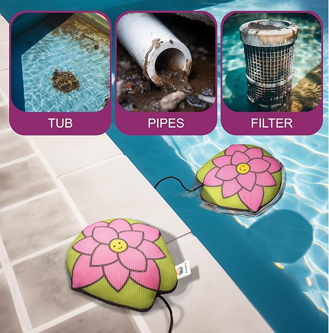 Lotus Hot Tub Scum Absorber, 2 Pack Reusable Hot Tub Oil Absorbing Sponge, Pool Scum Absorber, Keeps Water Clean, Essential Hot Tub Accessories for Adults and Kids
