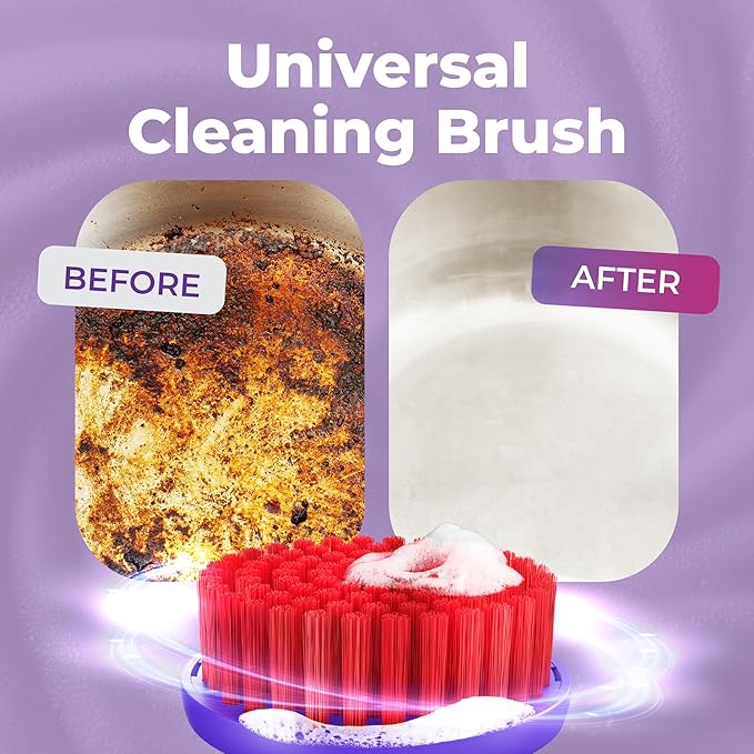 Synoshi PRO Power Scrubber Brush Heads, Electric Spin Scrubber Melamine Sponge, Cone Brushes, Steel Brushes & Round Brushes