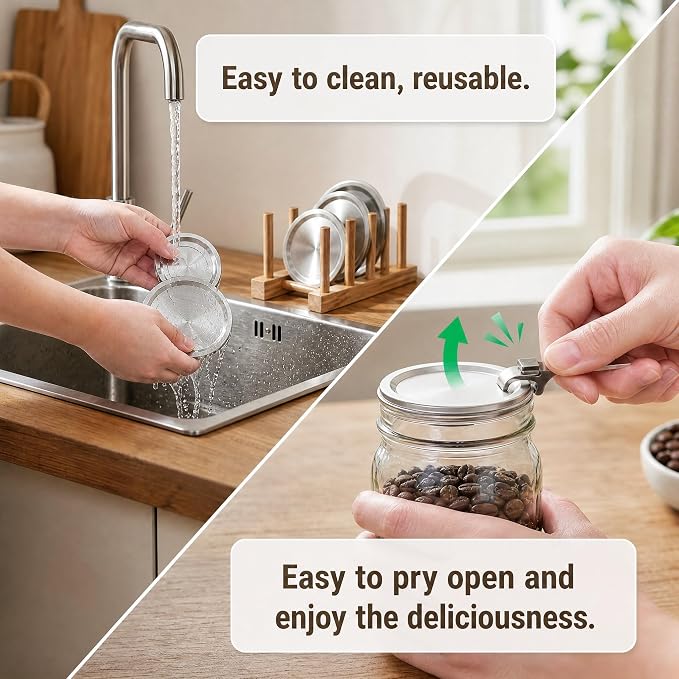 Mason Jar Vacuum Sealer Kit for Wide & Regular Mouth Jars, White