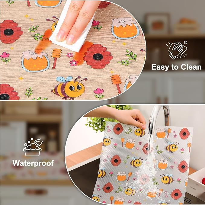 Cooyes Shelf Liner – Non-Slip Cabinet & Drawer Liner for Kitchen – Non-Adhesive Waterproof Shelf Paper with Modern Pattern – Durable EVA Cabinet Mat – Easy to Cut (Buff,23.6" W x 118" L)