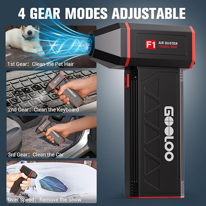 GOOLOO GT150 Tire Inflator F1 Compressed Air Duster