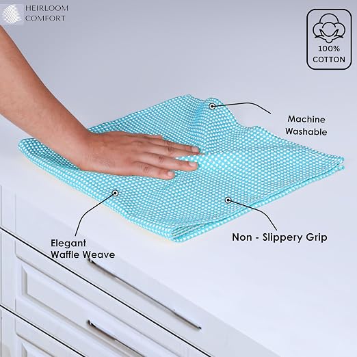 12 Pack Dual Tone Waffle Weave Dish Cloth, 12x12 Inches, 100% Cotton, Super Absorbent, Fast Dry, Durable Dishcloth Set, Soft Hand Towels, Cleaning, Machine Washable, Aqua Blue