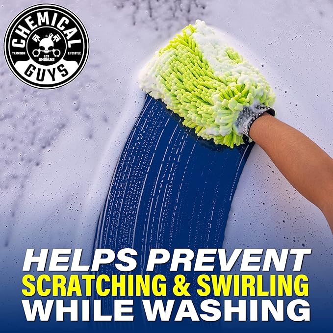 Chemical Guys CWS215M Car Wash Starter Bundle - Sticky Snowball Ultra Snow Foam Car Wash Soap, 128 oz (1 Gallon) Cherry Scent + Chenille Wash Mitt (2 Items) Works on Cars, Trucks, SUVs, RVs & More