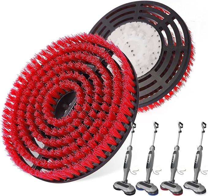 2PC S7001 Enhanced Replacement Brush Heads for Shark S8201/S7000 Series, for Deeper Cleaning of Hard Floors with Shark Steam Mops (Red)