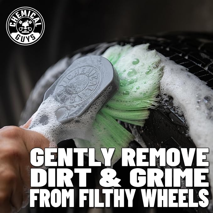 Chemical Guys CLD_203 Signature Series Wheel Cleaner, 128 fl oz + ACC_B01 Gerbil Wheel & Rim Brush (for Exhaust, Tires, Rims, Engine Bays, & More) + ACCG08 Wheelie All Exterior & Wheel Brush