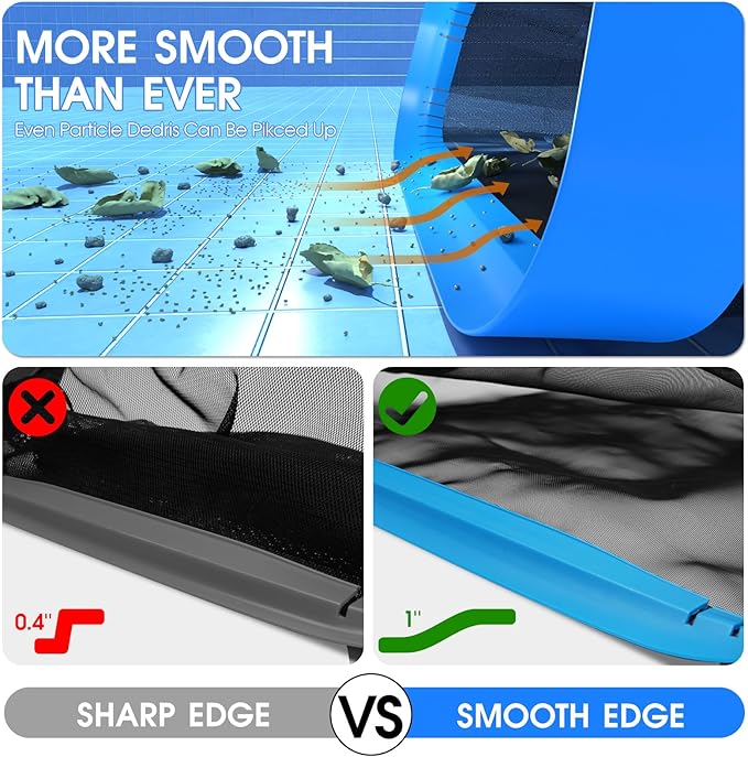 TidyMister 20'' Self-Repair Pool Skimmer Net Pool Cleaning Net with Heavy Duty Nylon Mesh, Aluminum Frame, Deep Debris Bag, for Above Ground Pool In-ground Pool Leaf Rake Net (Without Pole)