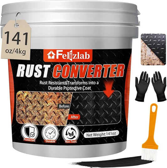 2-in-1 Rust Converter & Metal Primer, 141oz Rust Reformer Paint for Metal, Automotive Rust Remover, UV & Heat Resistant Anti-Corrosion Coating, Industrial-Grade Water-Based Rust Inhibitor