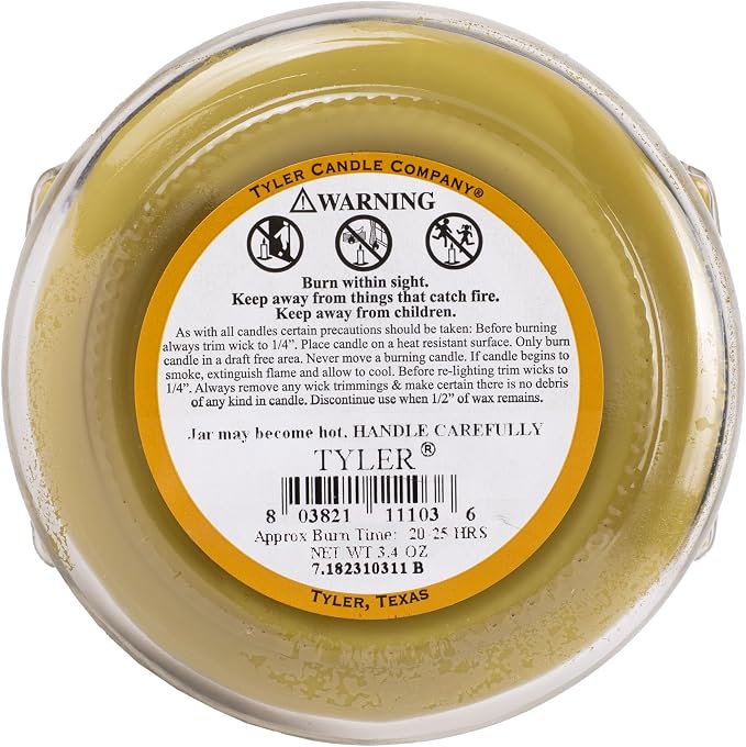 Tyler Candle Company 3103 Tyler 3 Ounce Scented Jar Candle for Home or Office, Pack of 4