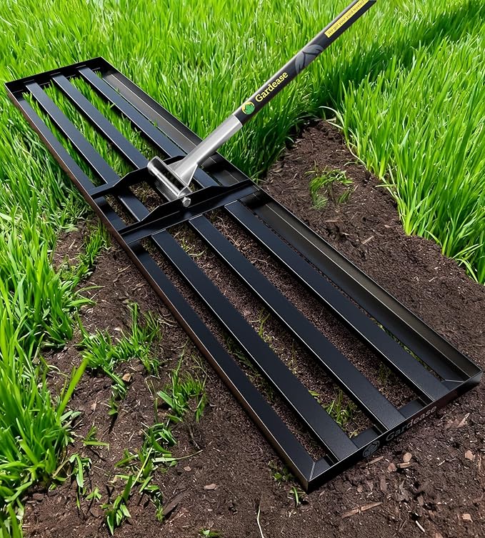 Gardease Lawn Leveling Rake 48 Inch x 10 Inch – Heavy Duty Lawn Leveler & Yard Leveling Rake – Steel Lawn Level Rake & Leveling Tool for Soil, Sand & Top Dressing