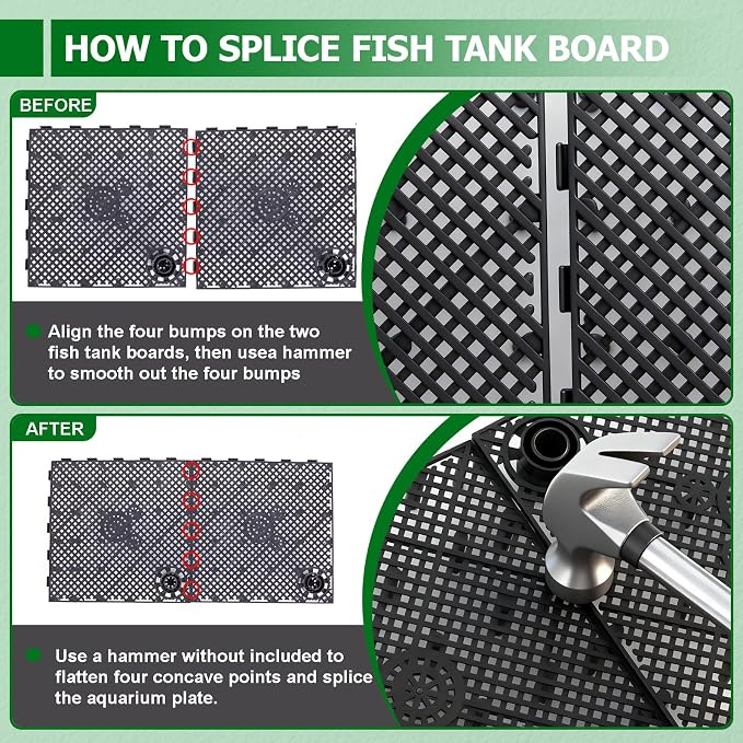 Sieral Undergravel Aquarium Filter for 40-55 Gallon Tanks, 16 Pcs 5.7'' x 5.7'' Plates, Under Gravel System for Clean Water, with 4 Uplift Tube and 1 Filter Cotton, for Fish Tank Fresh and Saltwater